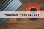 广东麻将杠是啥（广东麻将杠爆什么意思）